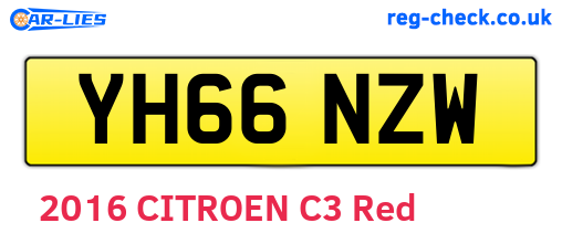 YH66NZW are the vehicle registration plates.
