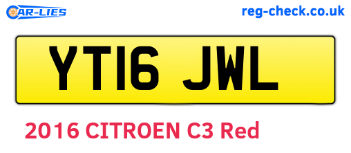 YT16JWL are the vehicle registration plates.