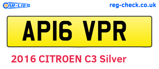 AP16VPR are the vehicle registration plates.