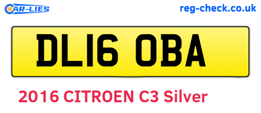 DL16OBA are the vehicle registration plates.