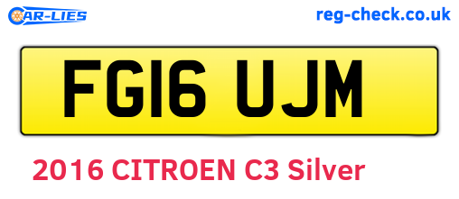 FG16UJM are the vehicle registration plates.