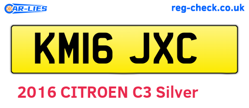 KM16JXC are the vehicle registration plates.