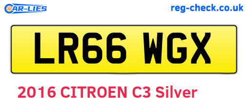 LR66WGX are the vehicle registration plates.