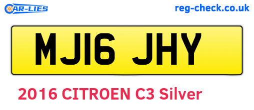 MJ16JHY are the vehicle registration plates.