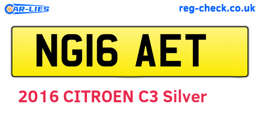 NG16AET are the vehicle registration plates.