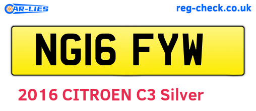 NG16FYW are the vehicle registration plates.