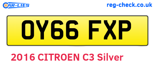 OY66FXP are the vehicle registration plates.