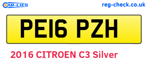PE16PZH are the vehicle registration plates.