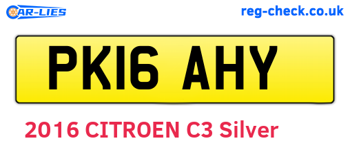 PK16AHY are the vehicle registration plates.