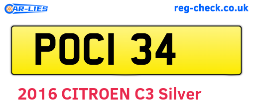 POC134 are the vehicle registration plates.
