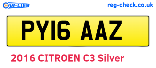 PY16AAZ are the vehicle registration plates.