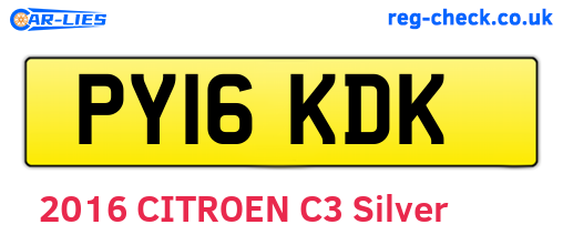 PY16KDK are the vehicle registration plates.