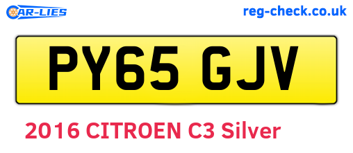 PY65GJV are the vehicle registration plates.