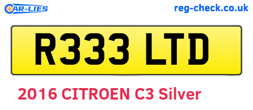 R333LTD are the vehicle registration plates.