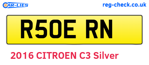 R50ERN are the vehicle registration plates.