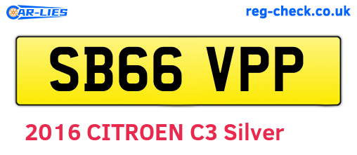 SB66VPP are the vehicle registration plates.