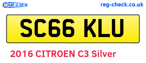 SC66KLU are the vehicle registration plates.