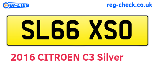 SL66XSO are the vehicle registration plates.