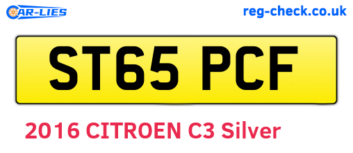 ST65PCF are the vehicle registration plates.