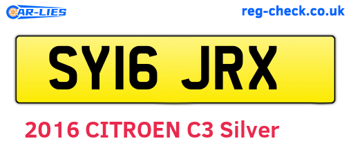 SY16JRX are the vehicle registration plates.