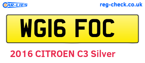 WG16FOC are the vehicle registration plates.