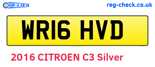 WR16HVD are the vehicle registration plates.