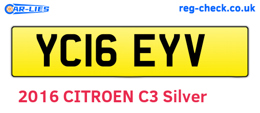 YC16EYV are the vehicle registration plates.