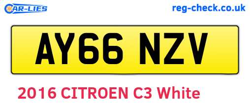 AY66NZV are the vehicle registration plates.