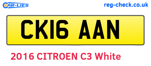 CK16AAN are the vehicle registration plates.