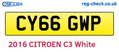 CY66GWP are the vehicle registration plates.