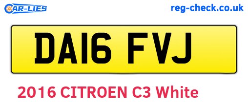 DA16FVJ are the vehicle registration plates.