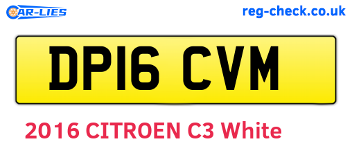 DP16CVM are the vehicle registration plates.