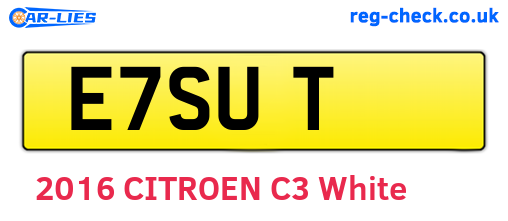 E7SUT are the vehicle registration plates.