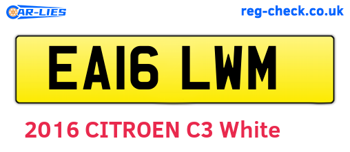 EA16LWM are the vehicle registration plates.