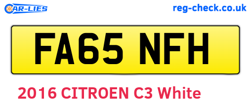 FA65NFH are the vehicle registration plates.