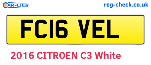 FC16VEL are the vehicle registration plates.