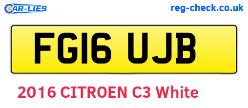 FG16UJB are the vehicle registration plates.