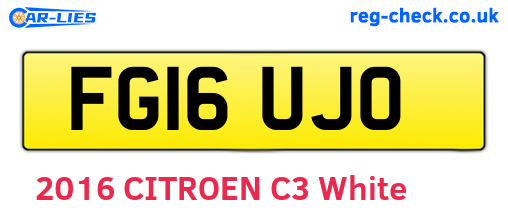 FG16UJO are the vehicle registration plates.