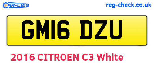 GM16DZU are the vehicle registration plates.