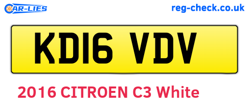 KD16VDV are the vehicle registration plates.