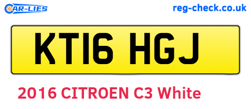 KT16HGJ are the vehicle registration plates.
