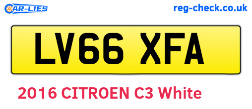 LV66XFA are the vehicle registration plates.