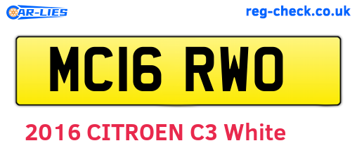 MC16RWO are the vehicle registration plates.