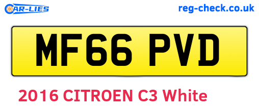 MF66PVD are the vehicle registration plates.