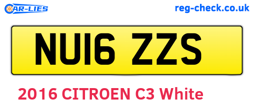 NU16ZZS are the vehicle registration plates.