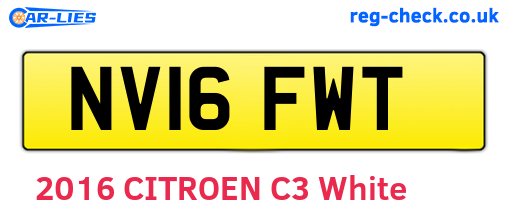 NV16FWT are the vehicle registration plates.