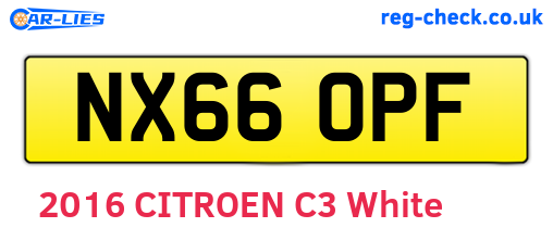 NX66OPF are the vehicle registration plates.