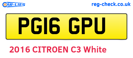 PG16GPU are the vehicle registration plates.