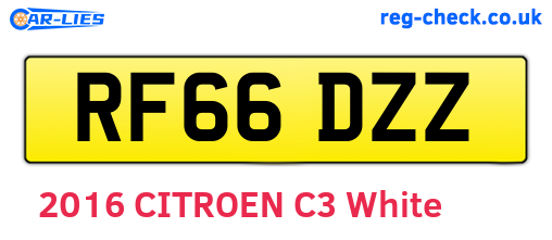 RF66DZZ are the vehicle registration plates.