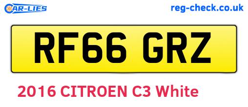 RF66GRZ are the vehicle registration plates.